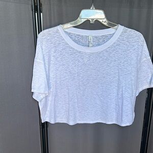 Lululemon athletica white cropped top size 12